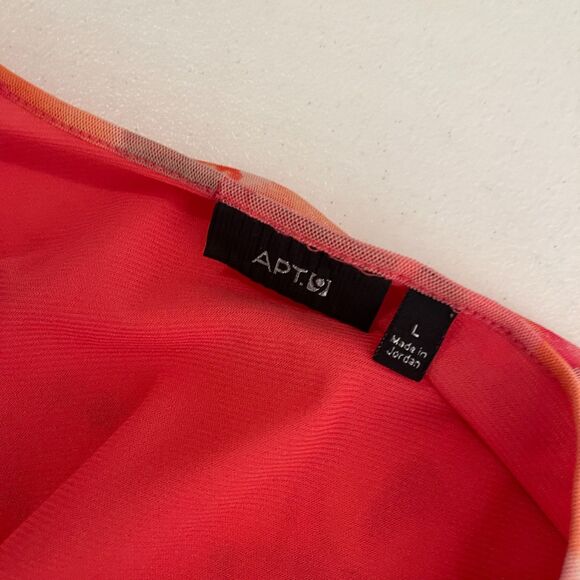 Apt 9 Blouse Women's Large Round Neck Y2k Ruffle Pink Short Sleeve Tie Dye Top - Picture 7 of 9